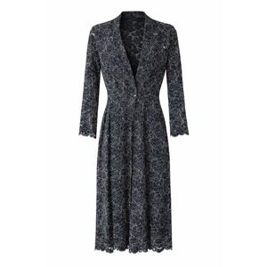Roseanna Robe Fiore Doll Navy Floral Lace Midi Dress Size 34 US 2 NWT